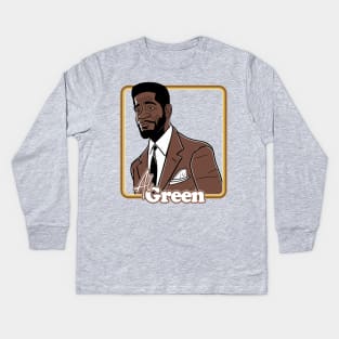 Al Green / Retro Aesthetic 70s Soul Fan Design Kids Long Sleeve T-Shirt